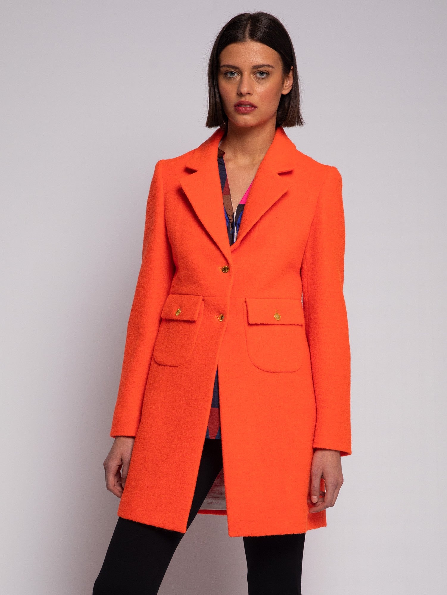 LUCIA ORANGE WOOL COAT
