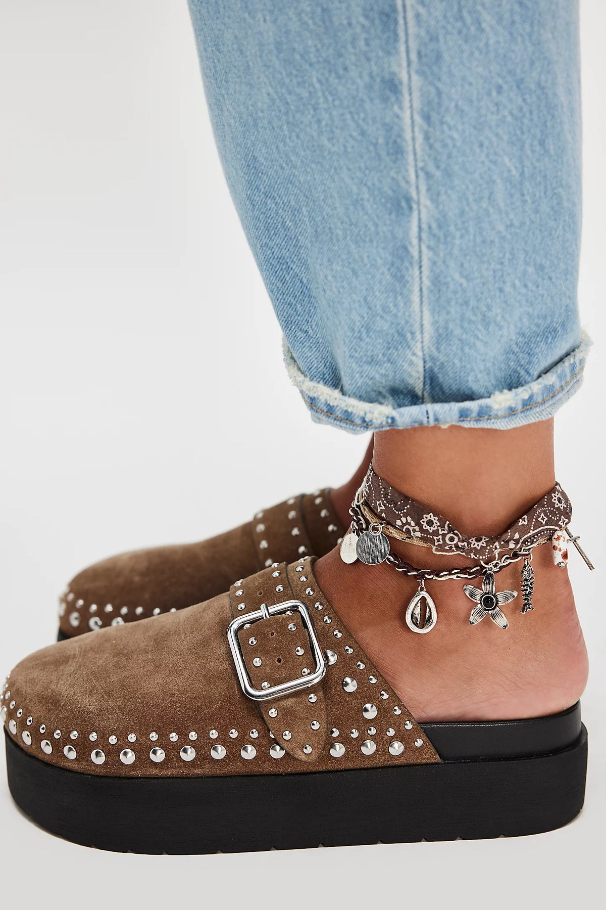 FREE PEOPLE CAYATANA STUDDED MULE