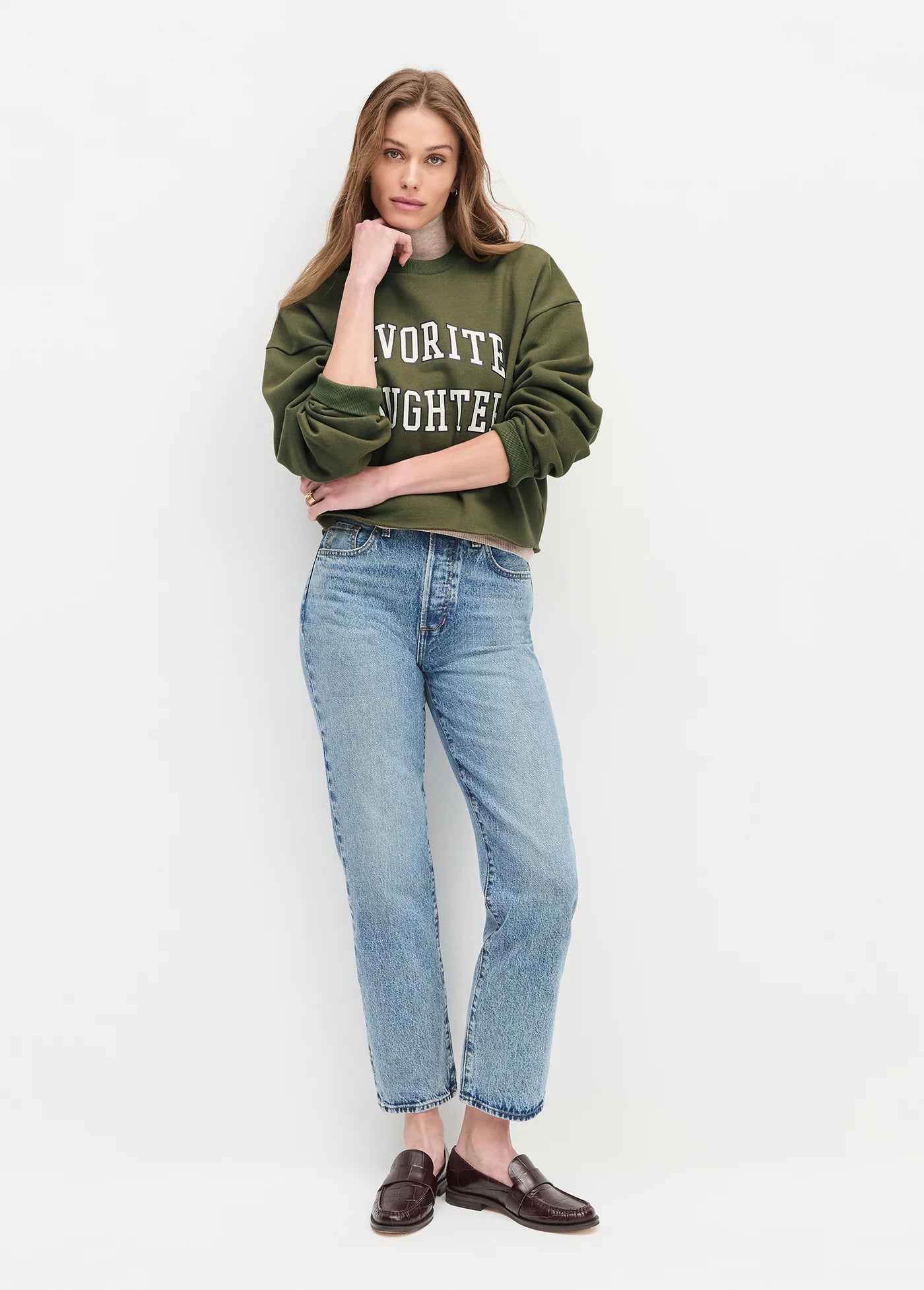 CROPPED COLLEGIATE SWEATSHIRT