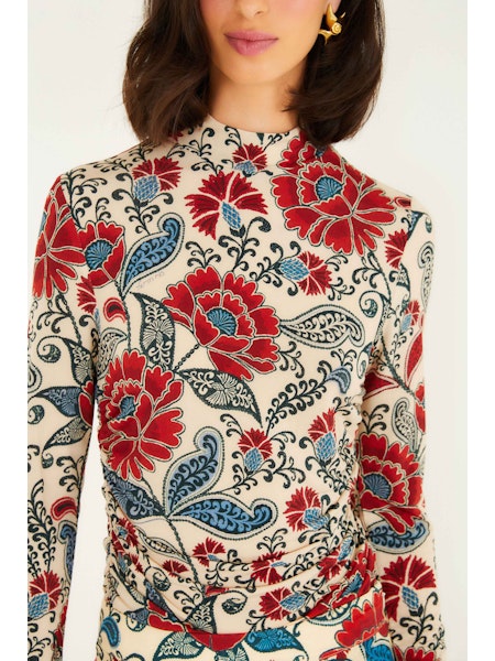 FRANCESCA SAND JERSEY BLOUSE