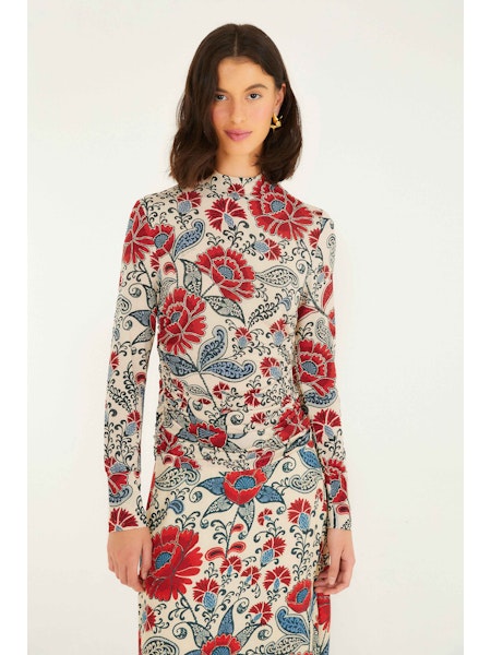 FRANCESCA SAND JERSEY BLOUSE