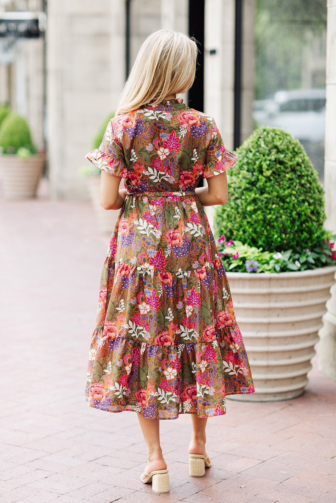 HAYES BUTTON UP MIDI DRESS