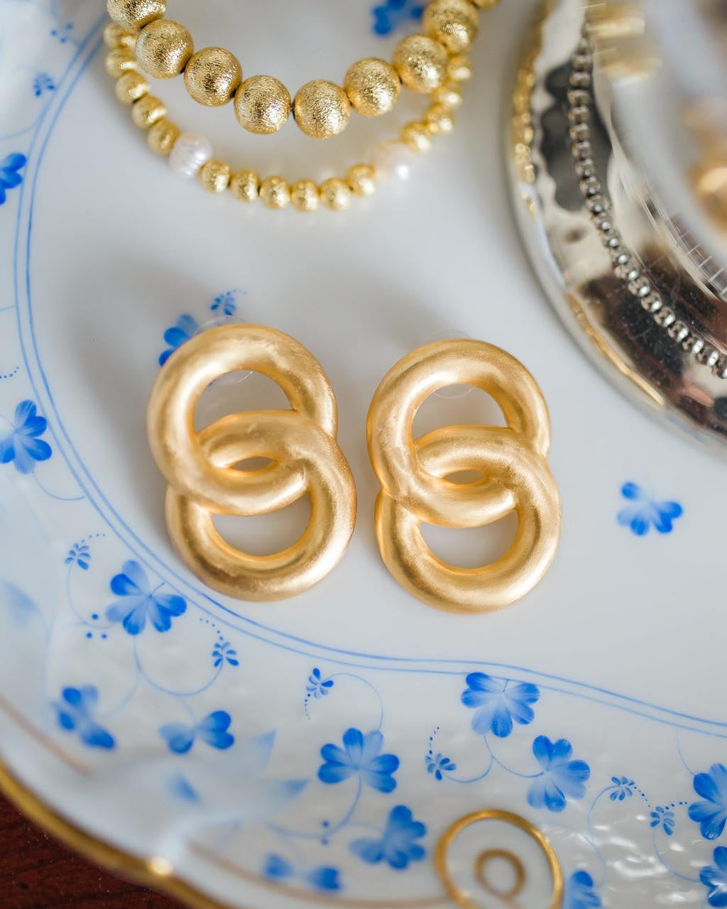 Spencer Earring - Medium - Brushed Gold