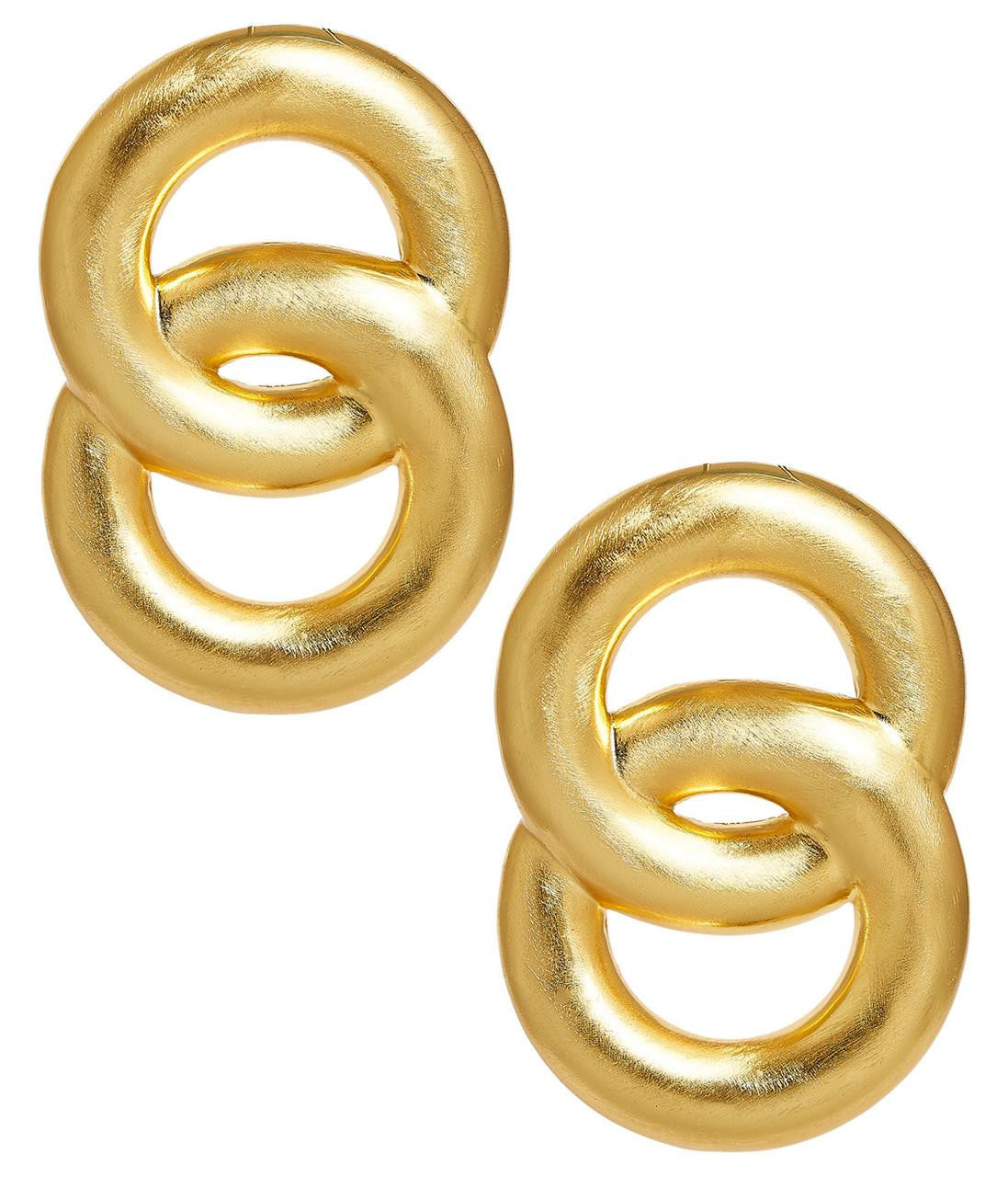 Spencer Earring - Medium - Brushed Gold