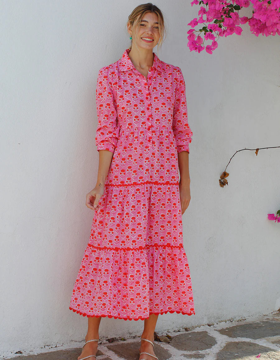 pink city prints gina dress