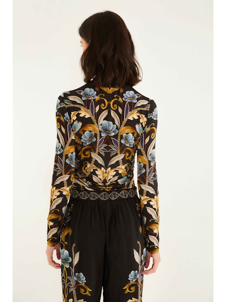 SNAKE GARDEN JERSEY BLOUSE