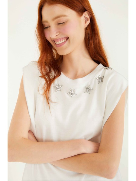 SPARKLING OFF WHITE TSHIRT