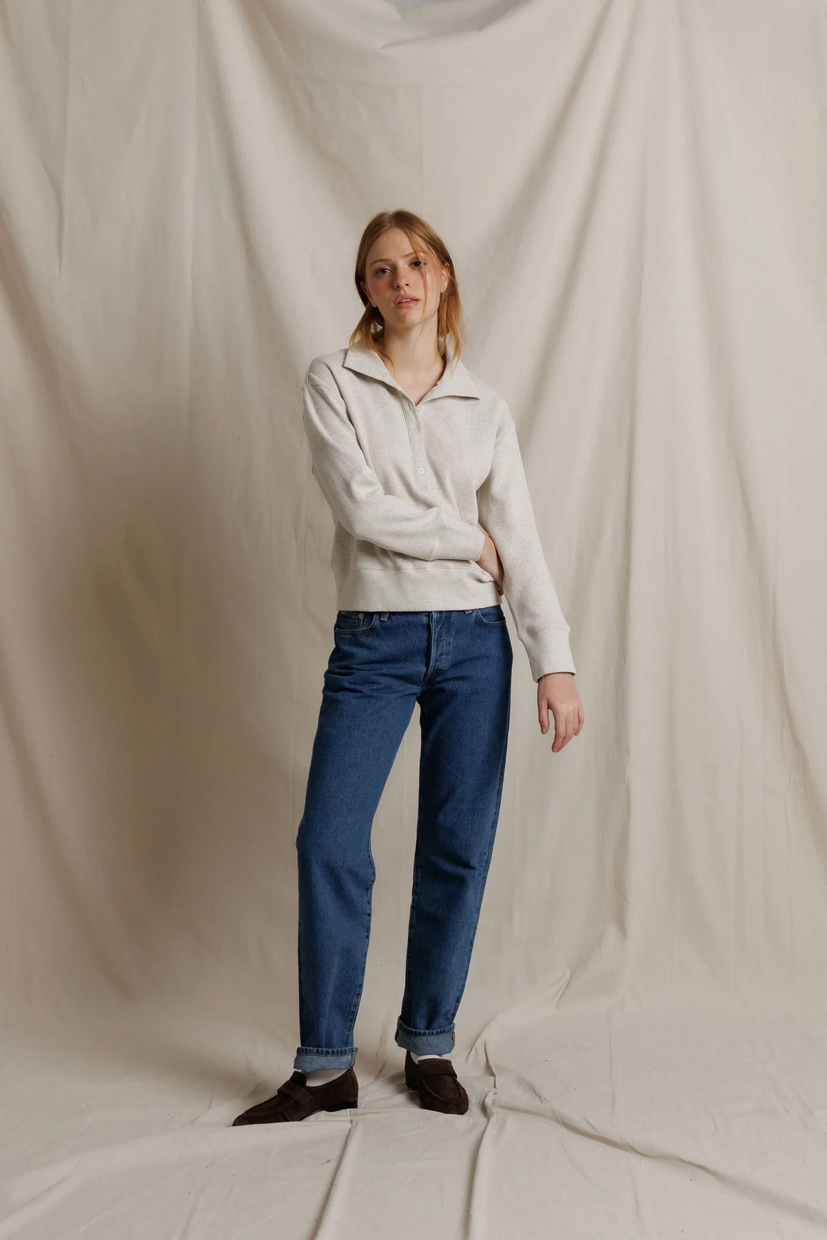 PERFECT WHITE TEE ZIA HALF-ZIP PULLOVER
