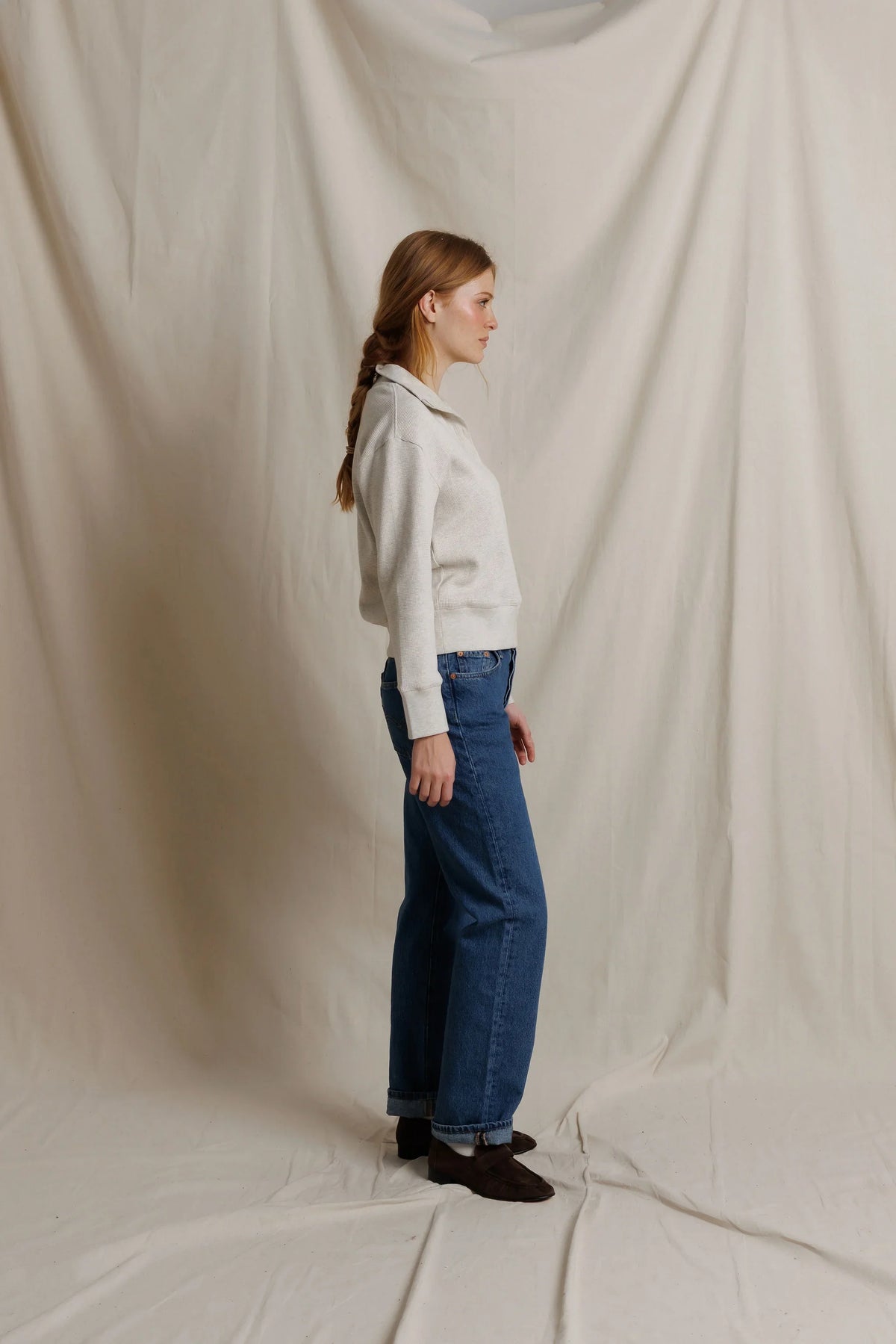 PERFECT WHITE TEE ZIA HALF-ZIP PULLOVER