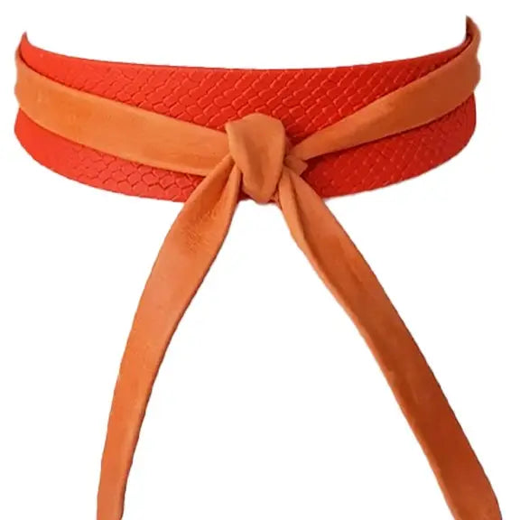 womens wrap belt in orange