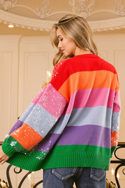 MULTI COLOR SEQUIN CARDIGAN