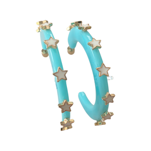 LARGE STARLIGHT JEWEL HOOPS